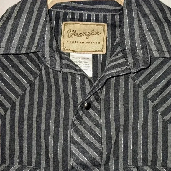 Wrangler Western Shirts Vintage Mens Shirt Size S Snap Front Metallic Thread‎ - Picture 4 of 6